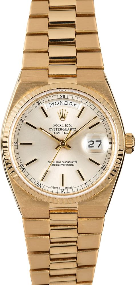 womens rolex oysterquartz day date watch|rolex quartz watch goldtime japan2963.